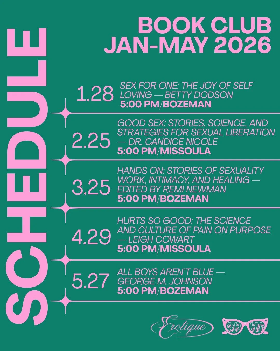 Our Book Club lineup through May is here!

And because we like to spread the love, we&rsquo;re hosting in both Bozeman and Missoula this year!

Make sure you&rsquo;re signing up for the right spot&hellip; unless you&rsquo;re into surprise endings. 😉