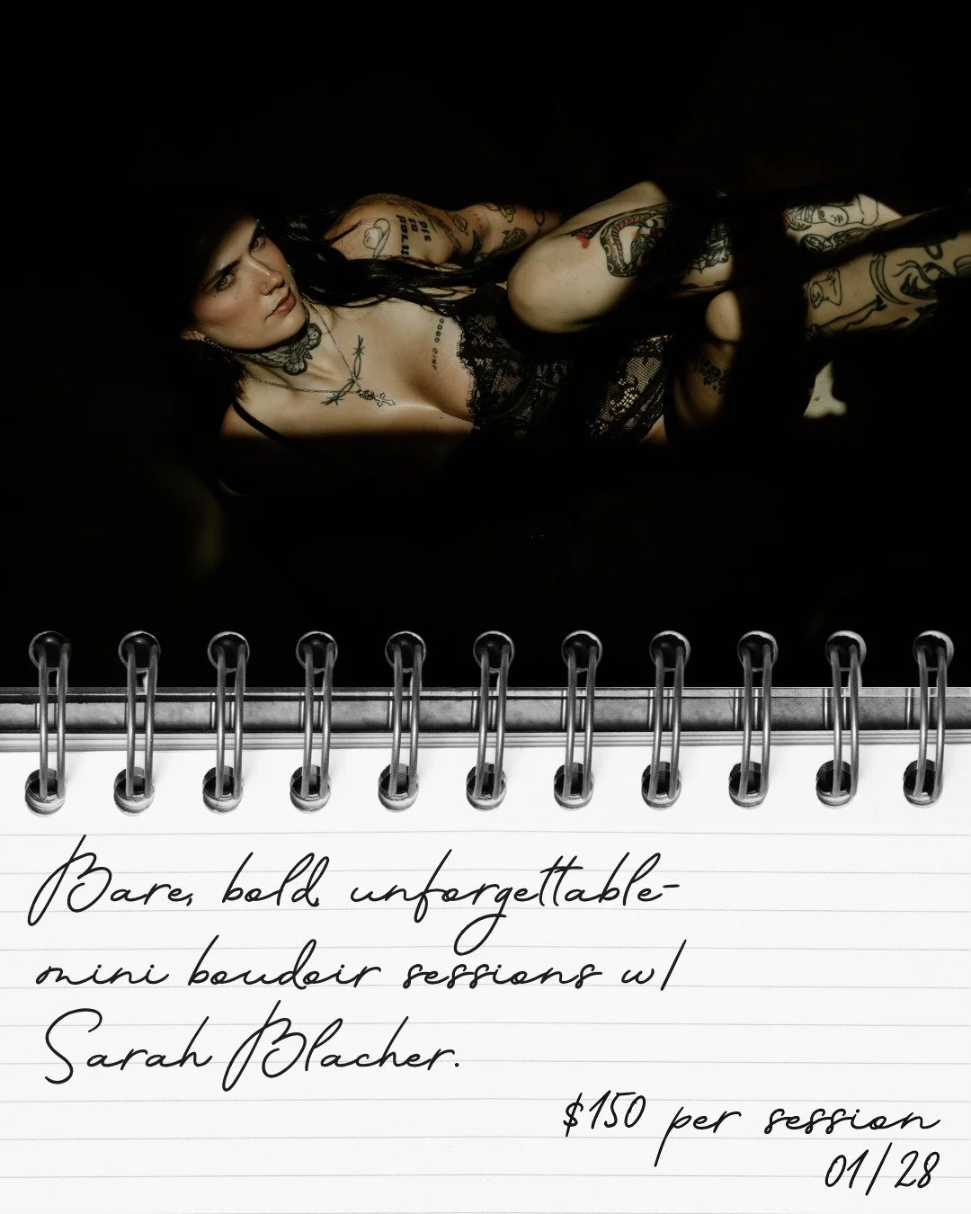 Intimate. Seductive. Effortlessly you.

Mini boudoir sessions with Sarah Blacher&mdash; more details to cum...