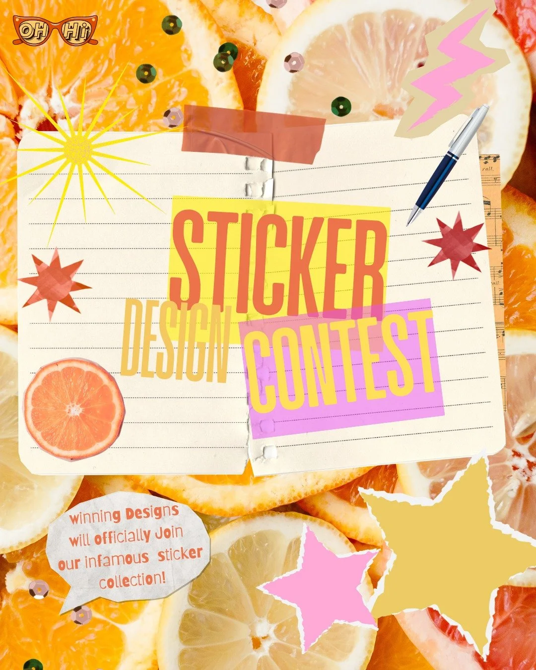 Got a playful, funky, slightly inappropriate idea living in your brain? Perfect. We&rsquo;re inviting our community to submit designs for the chance to join the infamous OhHi sticker collection.

Winning designs will be printed and shared at Bozeman 