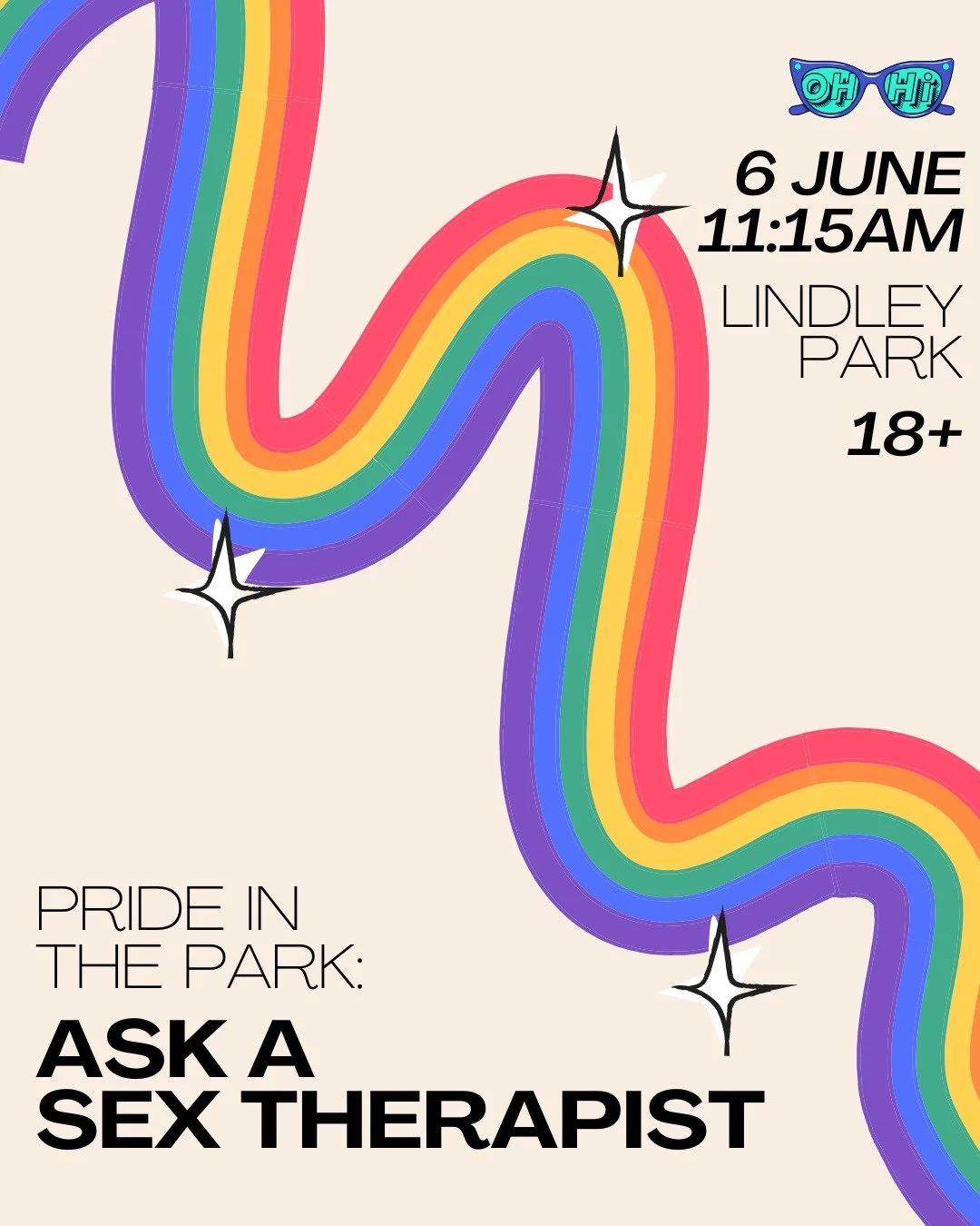 ASK A SEX THERAPIST 🌈

Join sex therapist Hannah Wilson for an open and honest conversation at Pride in the Park! Bring your questions about sex, relationships, intimacy, queerness, identity, and more &mdash; no topic is too taboo.

🗓 June 6
⏰ 11:1