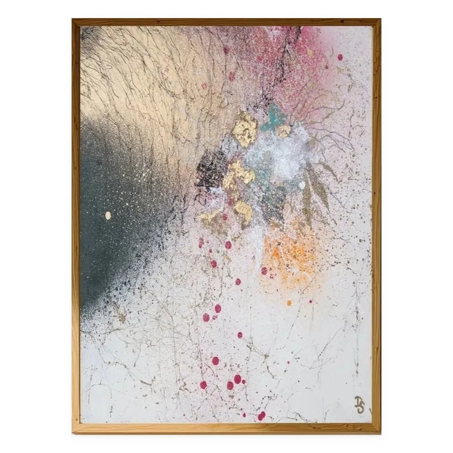 Mini Moments - Lacy by De-Anne Strange, 2026, spray paint on wooden block mount