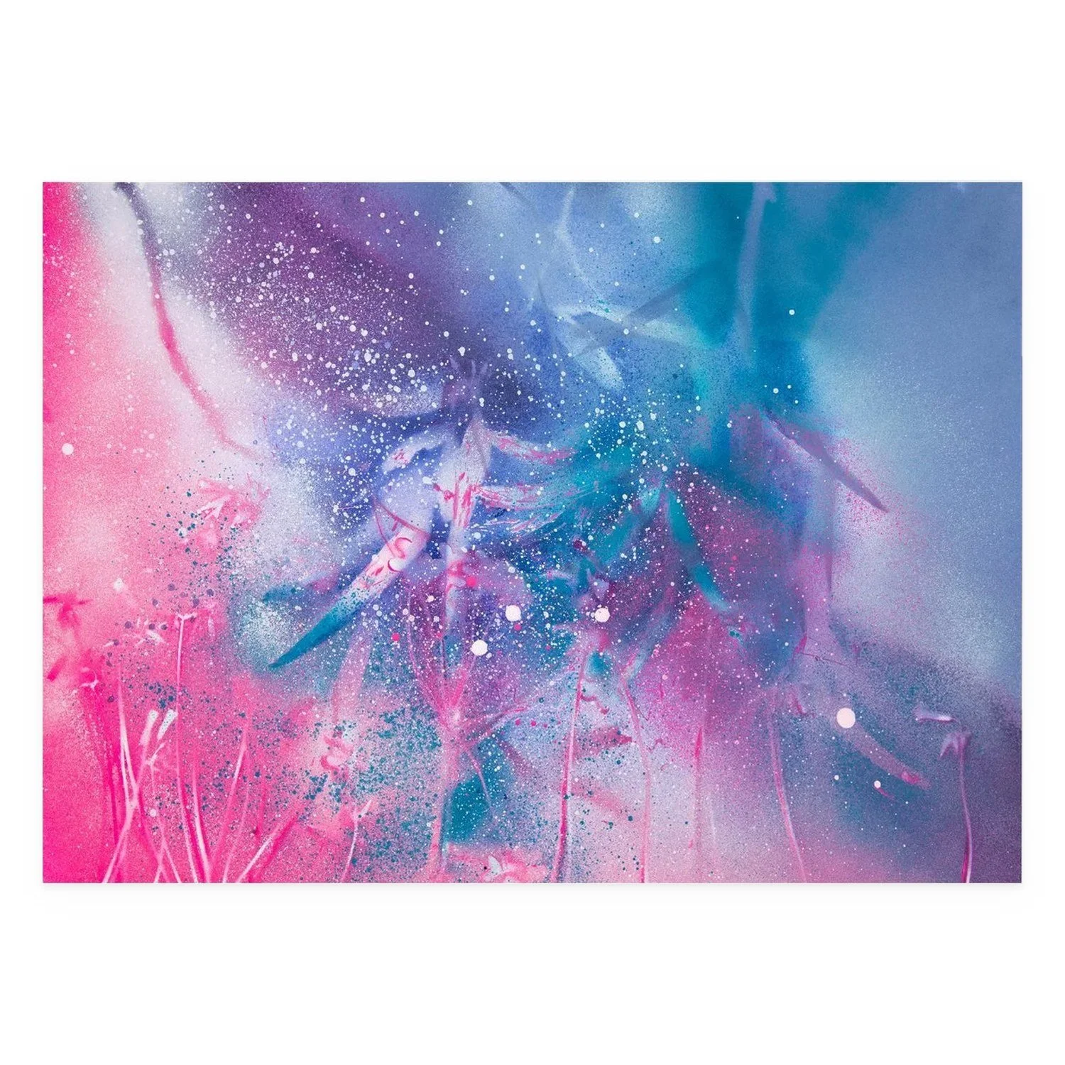 Neon by De-Anne Strange, 2025, spray paint and natural elements on paper