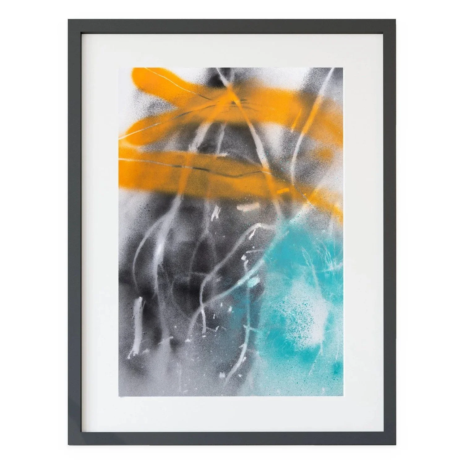 Warm Drift by De-Anne Strange, 2025, spray paint and natural elements on paper