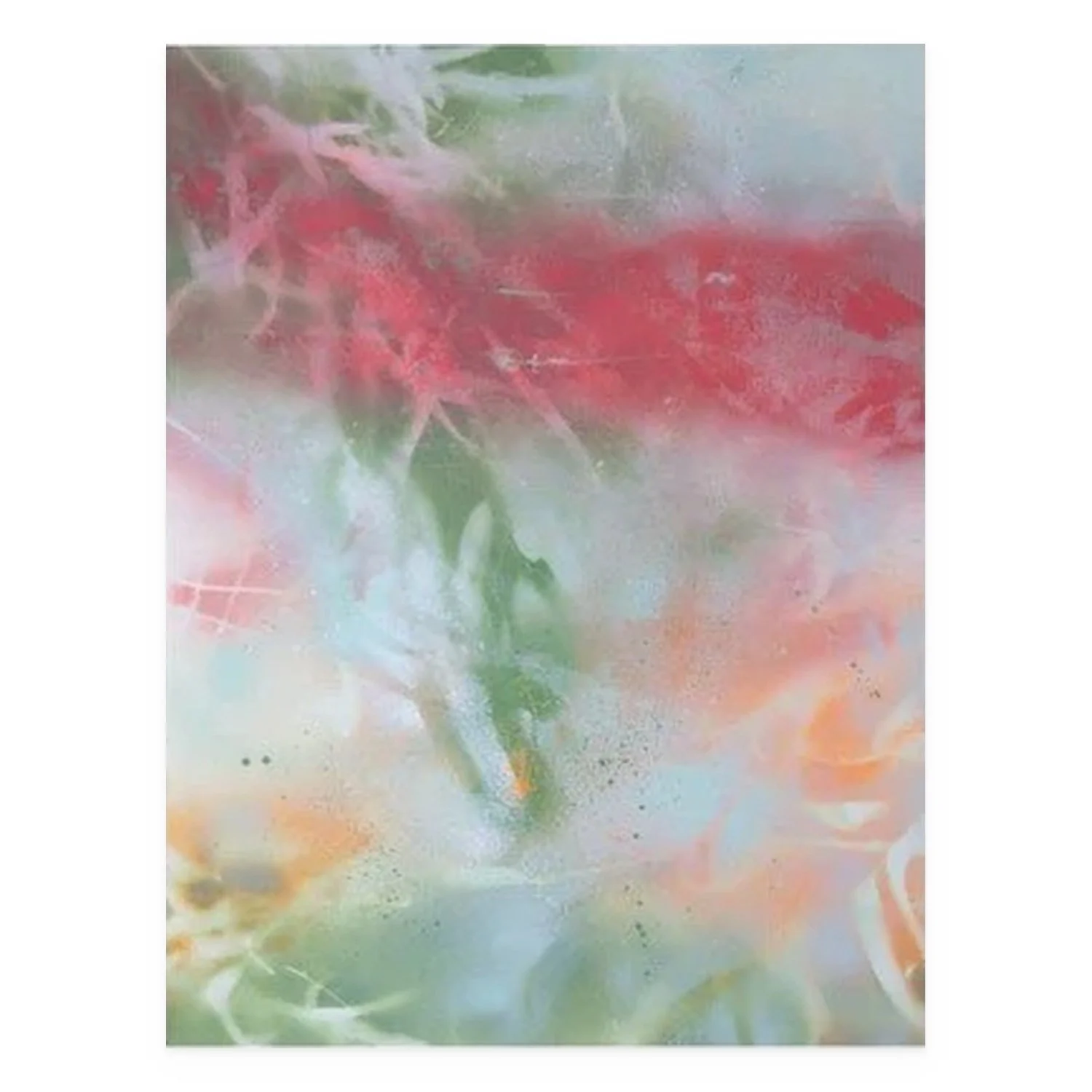 Whispering Gum by De-Anne Strange, 2025, spray paint and natural elements on paper