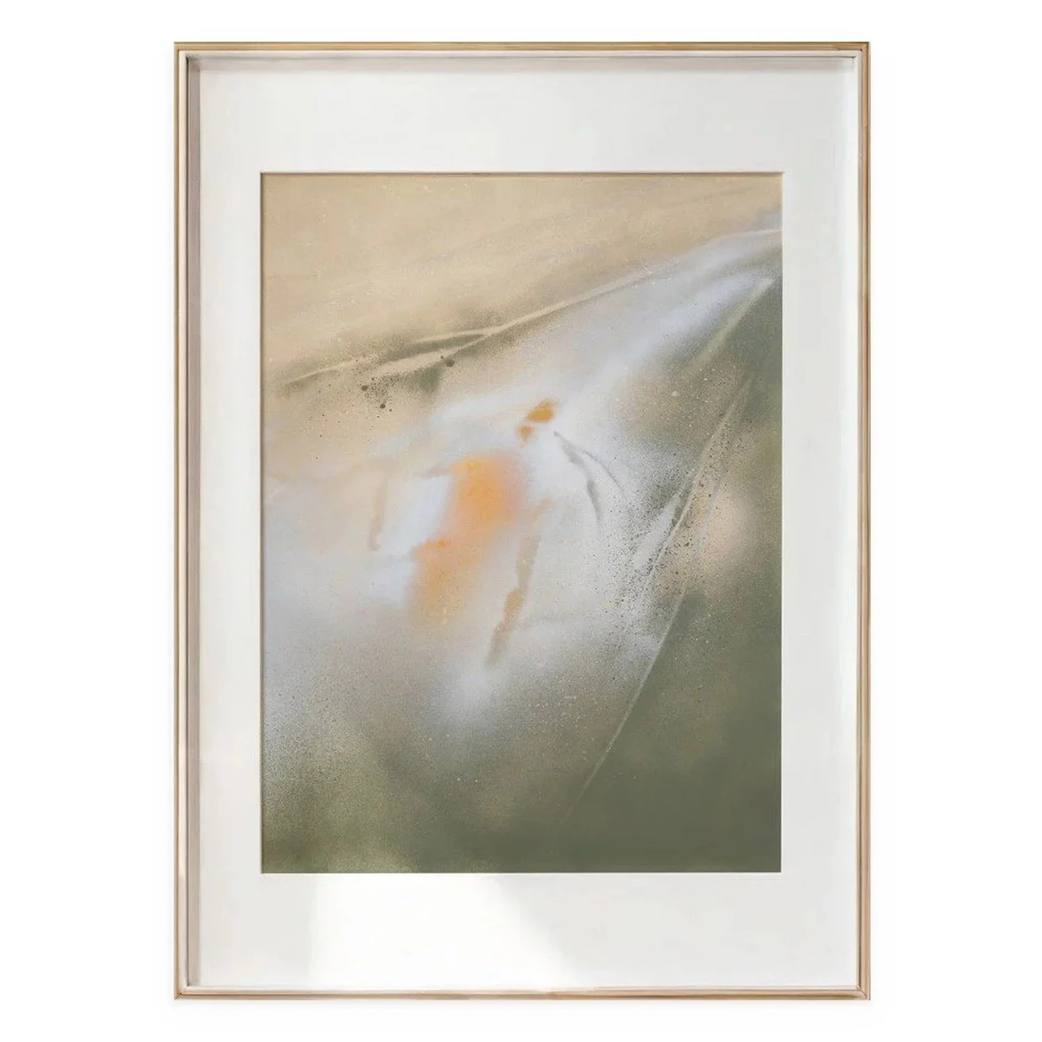 Auric by De-Anne Strange, 2025, spray paint and natural elements on paper