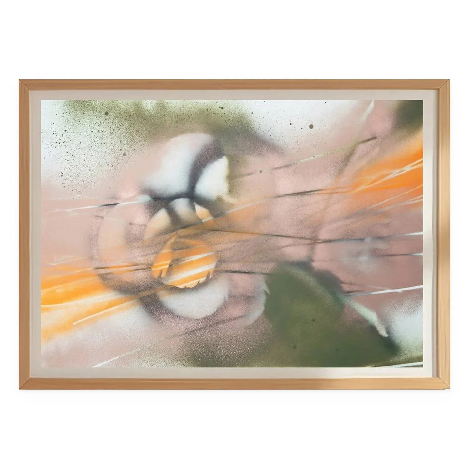 Nova by De-Anne Strange, 2025, spray paint and natural elements on paper