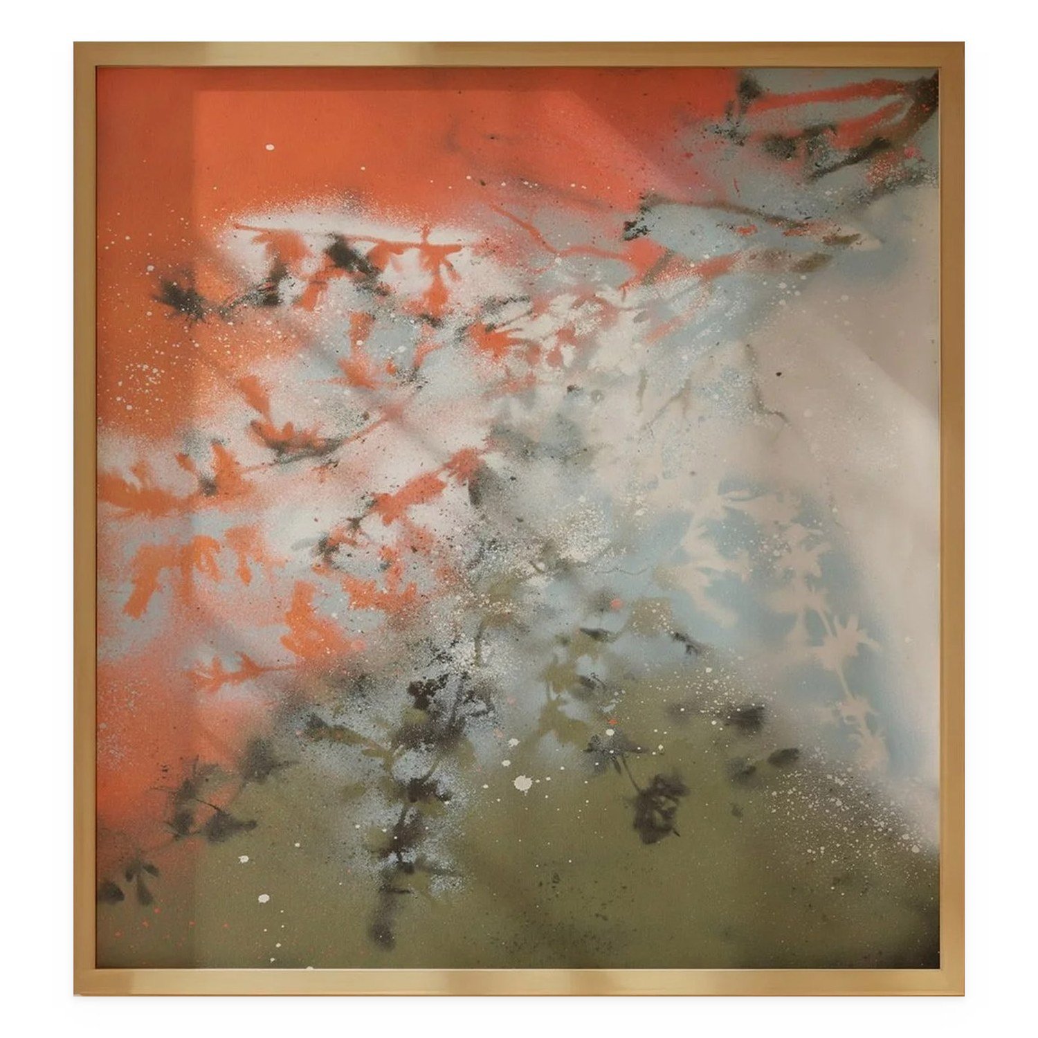 Pig Face Flowers by De-Anne Strange, spray paint on canvas