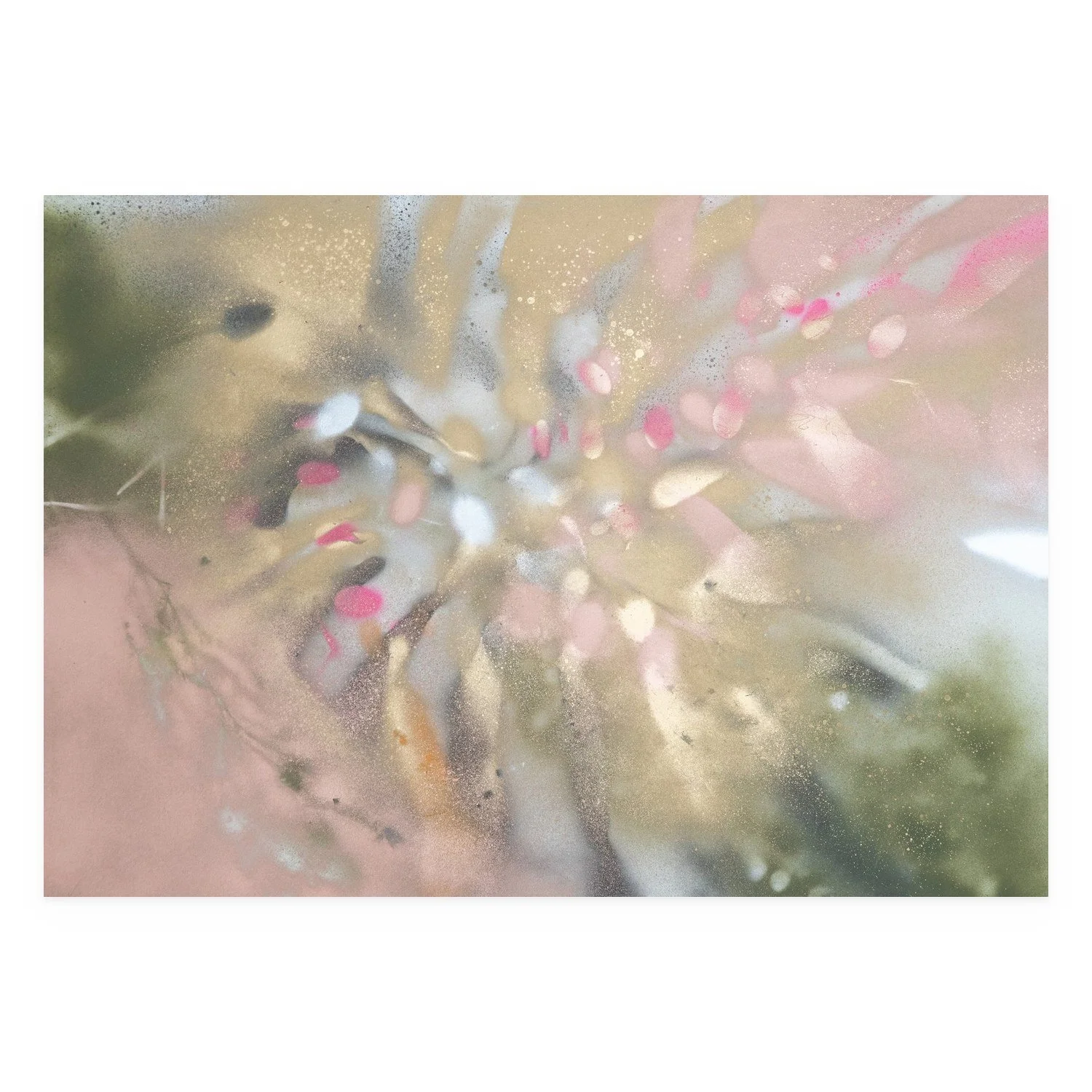 Goddess by De-Anne Strange, 2025, spray paint and natural elements on paper