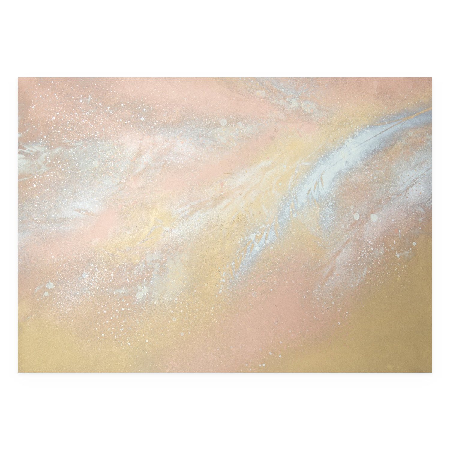 Golden Grasses by De-Anne Strange, 2025, spray paint and natural elements on paper