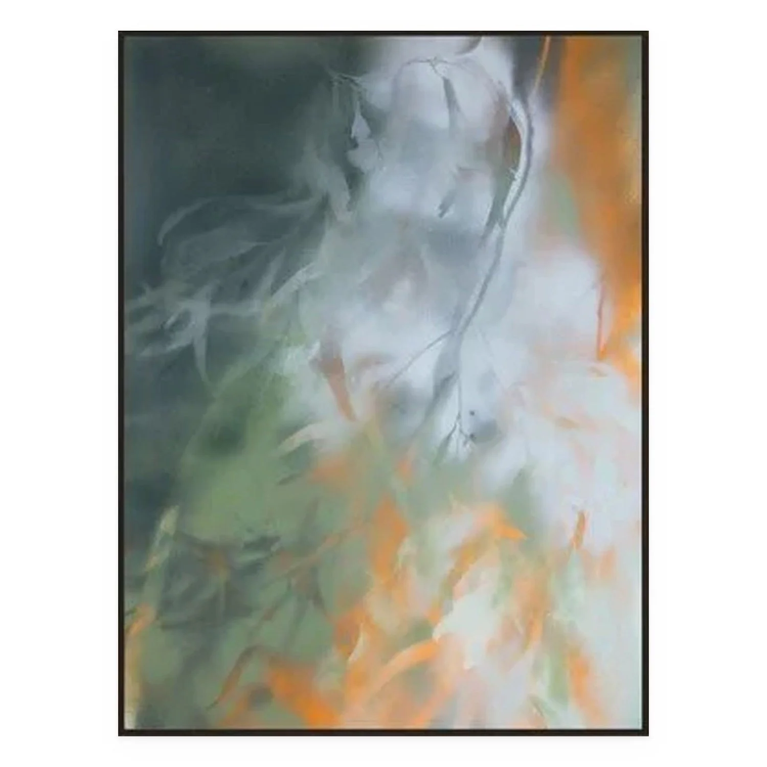 Green Earth by De-Anne Strange, 2025, spray paint and natural elements on paper