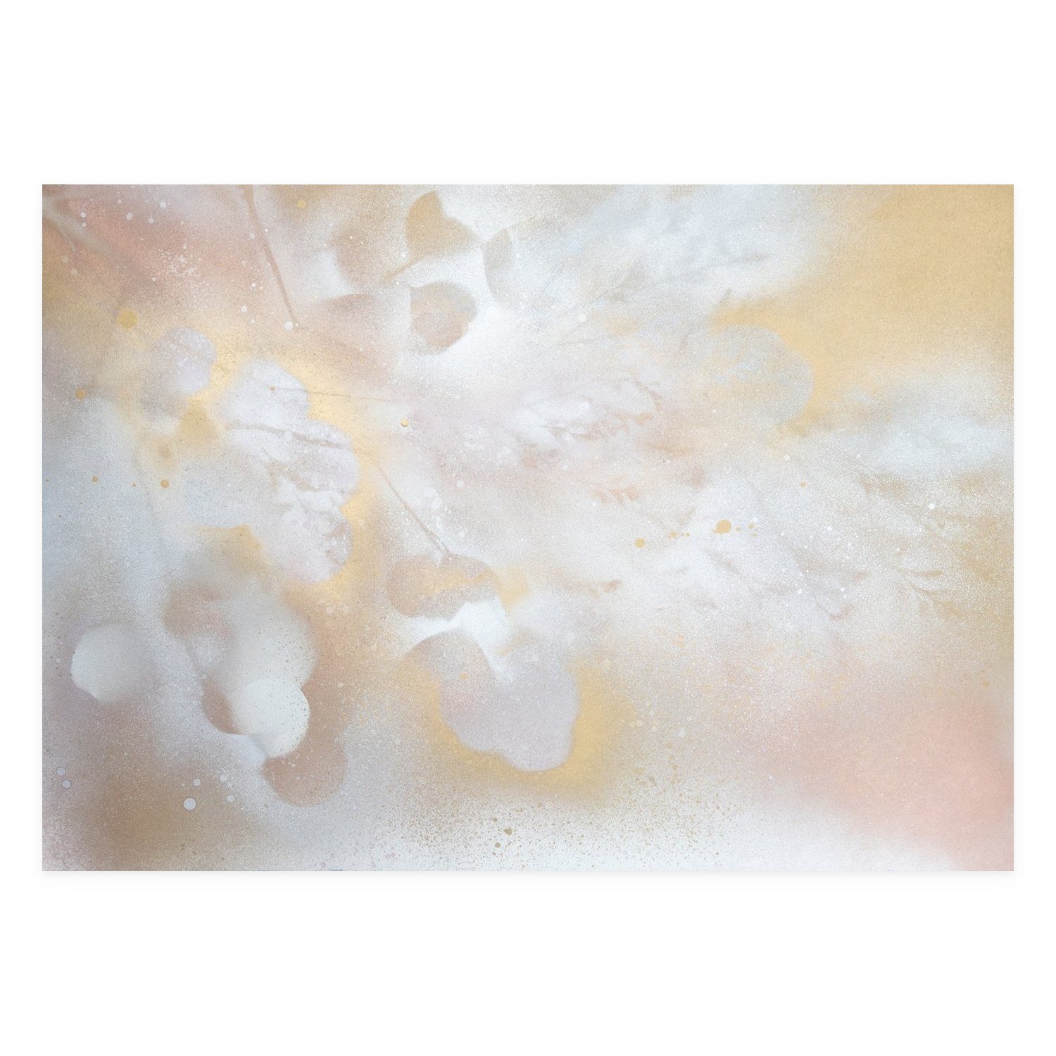 Pure by De-Anne Strange, 2025, spray paint and natural elements on paper