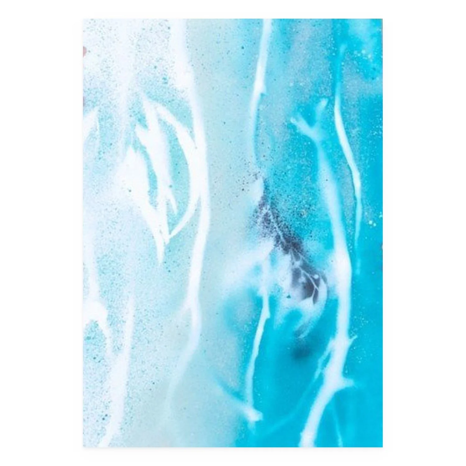 Sea Spray by De-Anne Strange, 2025, spray paint and natural elements on paper