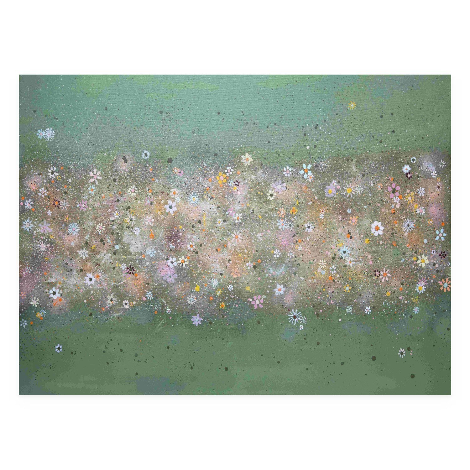 Earths Celebration by De-Anne Strange, spray paint on canvas