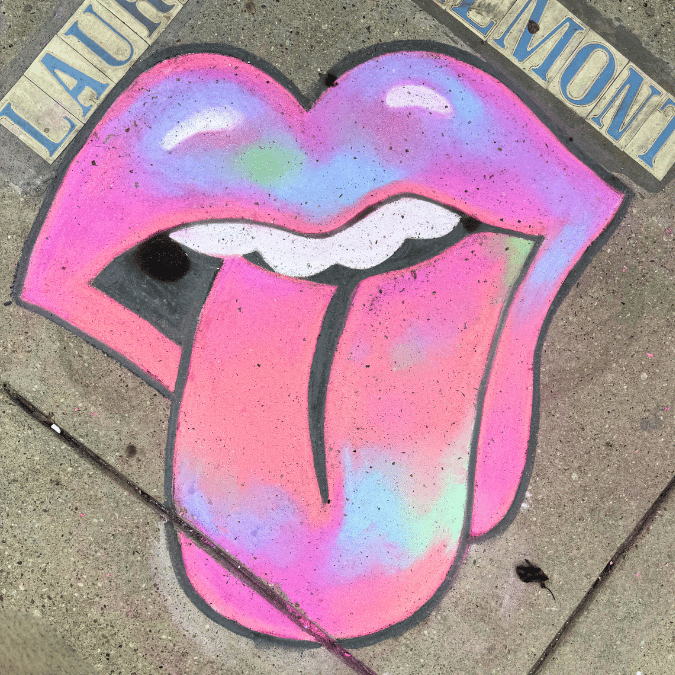 Rolling Stones Jazz Fest Chalk Art