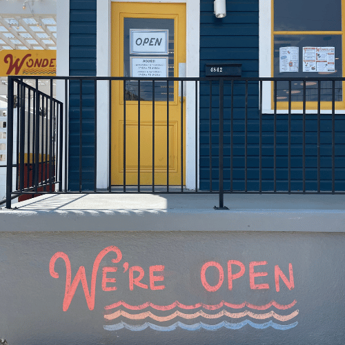 We're Open Restaurant Chalk