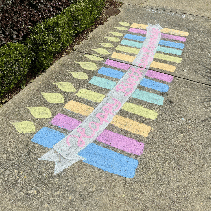 Birthday Candle Chalk Art