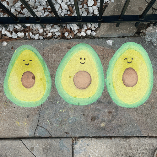 Avocado Friends Sidewalk Chalk