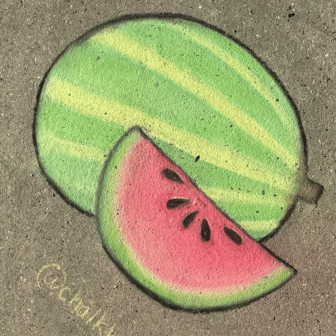 Watermelon Chalk Art