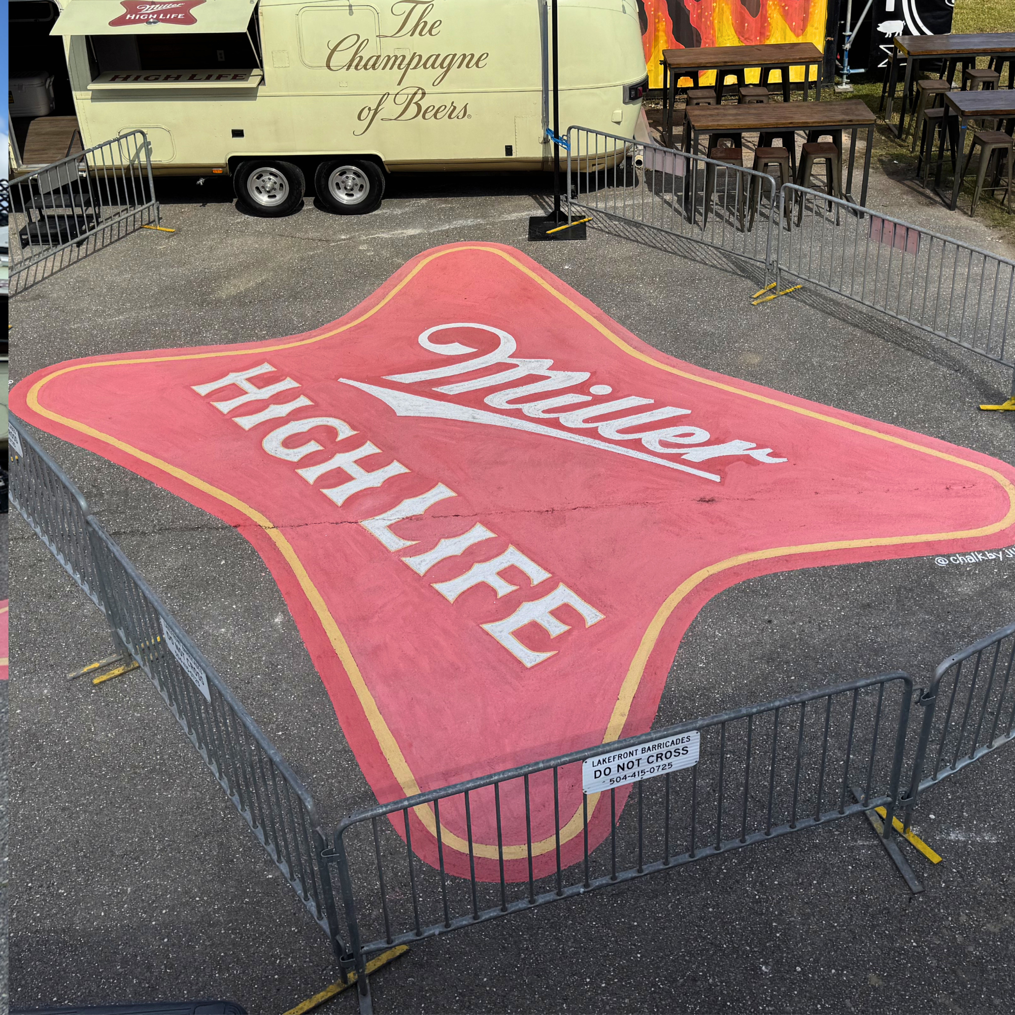 Miller High Life Chalk Mural at Hogs for the Cause