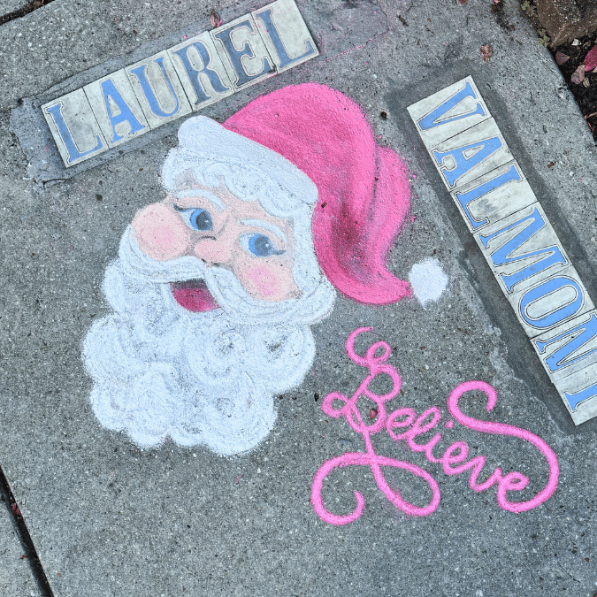 Christmas Santa Chalk Art
