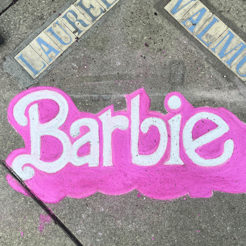 Barbie Movie Chalk Art
