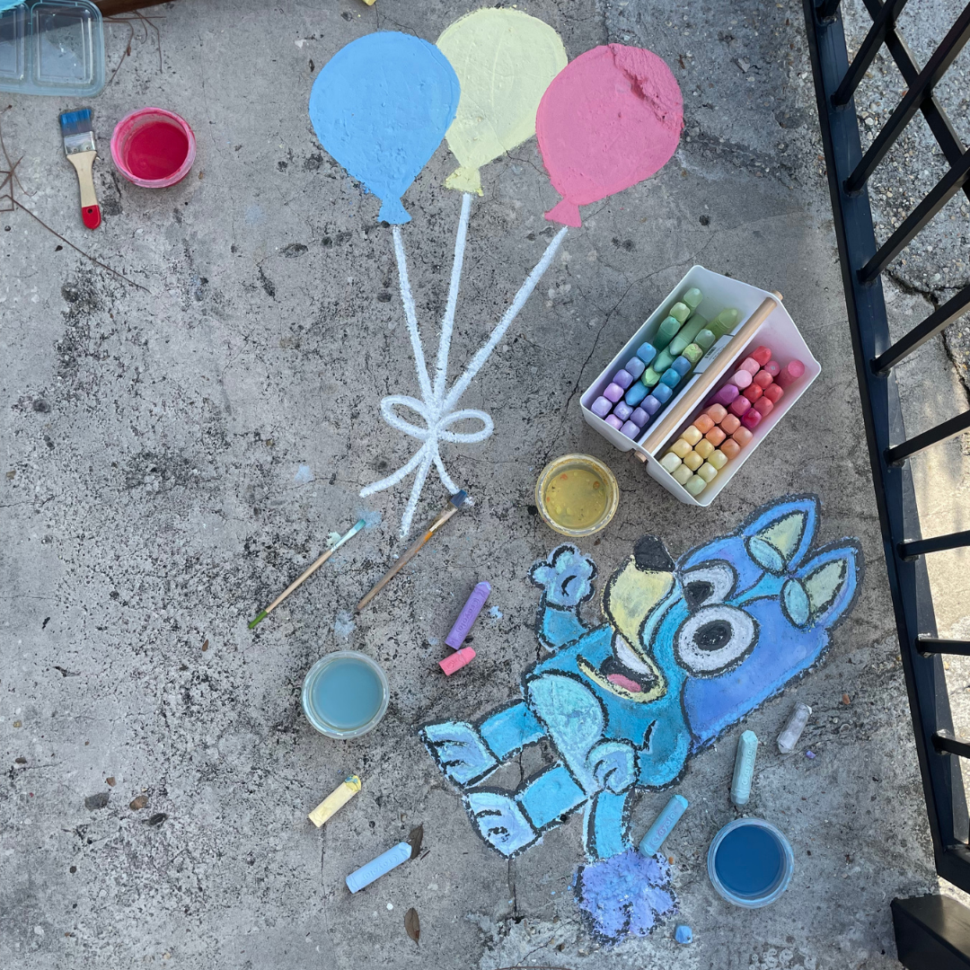 Bluey Chalk Art