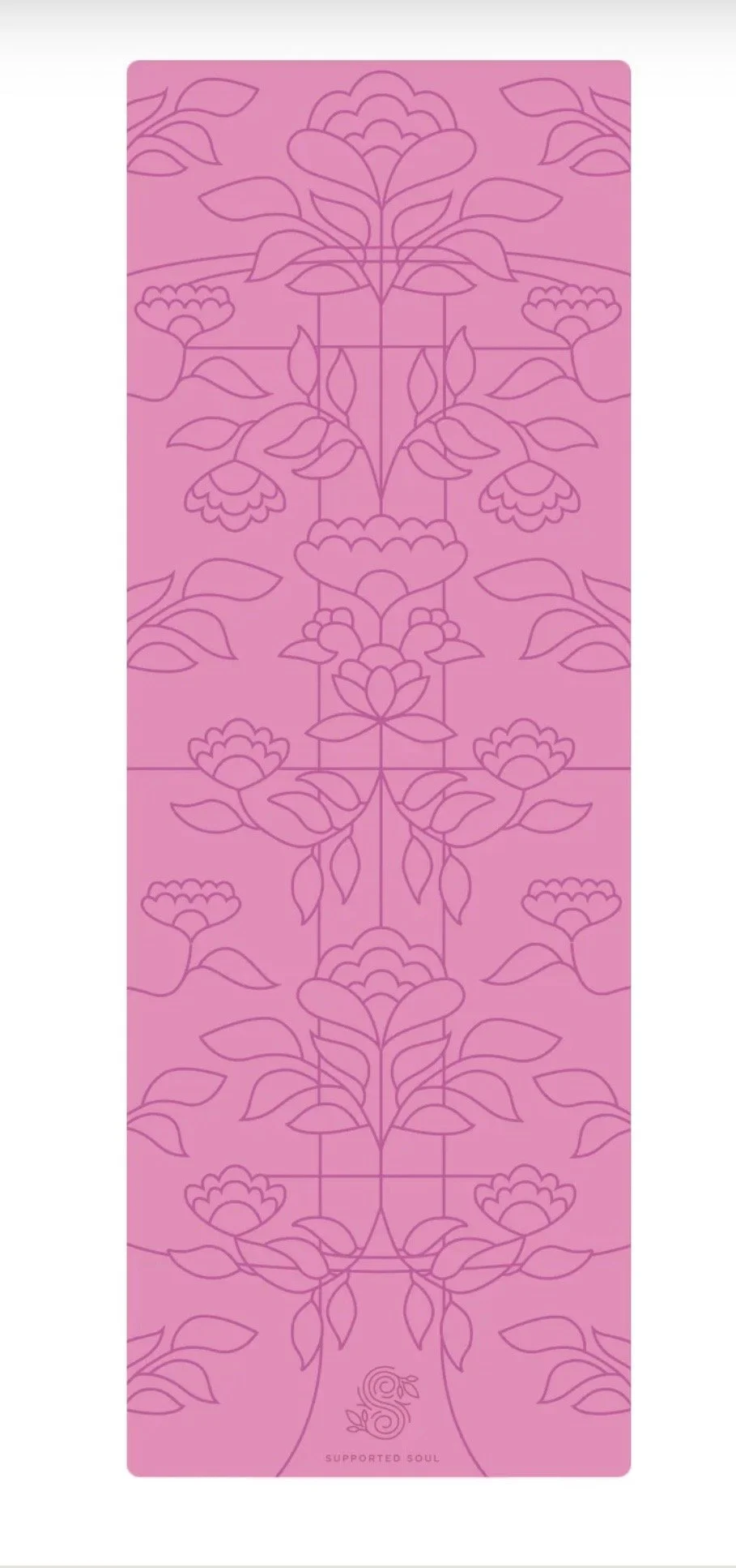 Supported Soul Pro Grip Floral Alignment - PU Yoga Mat [5mm, Hyper Pink]  $167.00