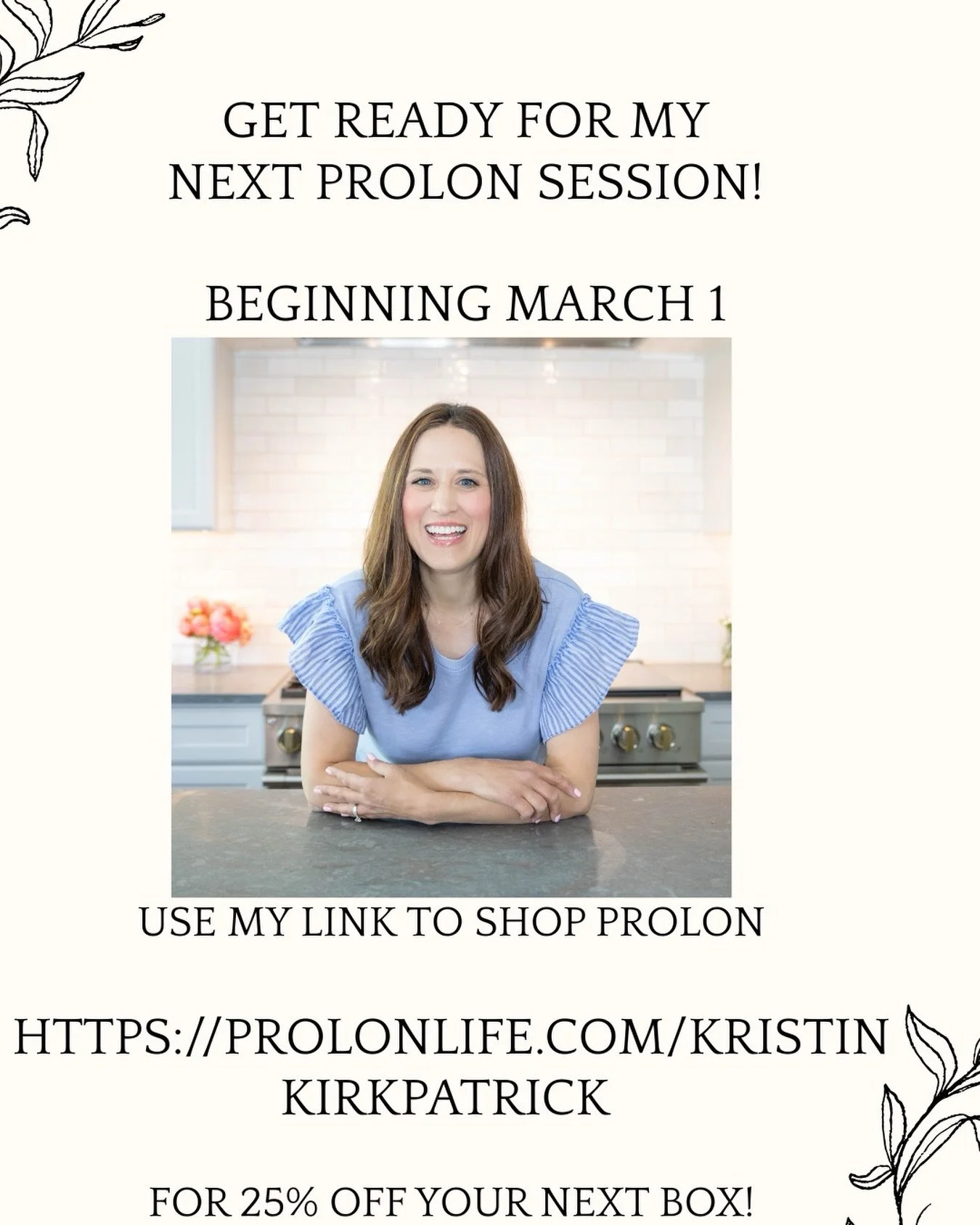 Who&rsquo;s ready for another Prolon round with me? 🤍

I&rsquo;m starting my next session March 1 &mdash; focusing on energy, intention, autophagy and feeling my best heading into spring.

If you want to join, use code KKIRKPATRICK50 for 25% off you