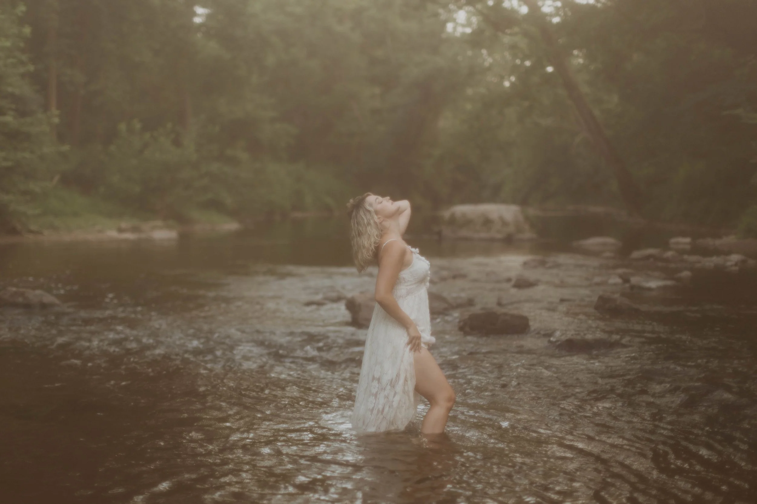 A modest, outdoor boudoir session