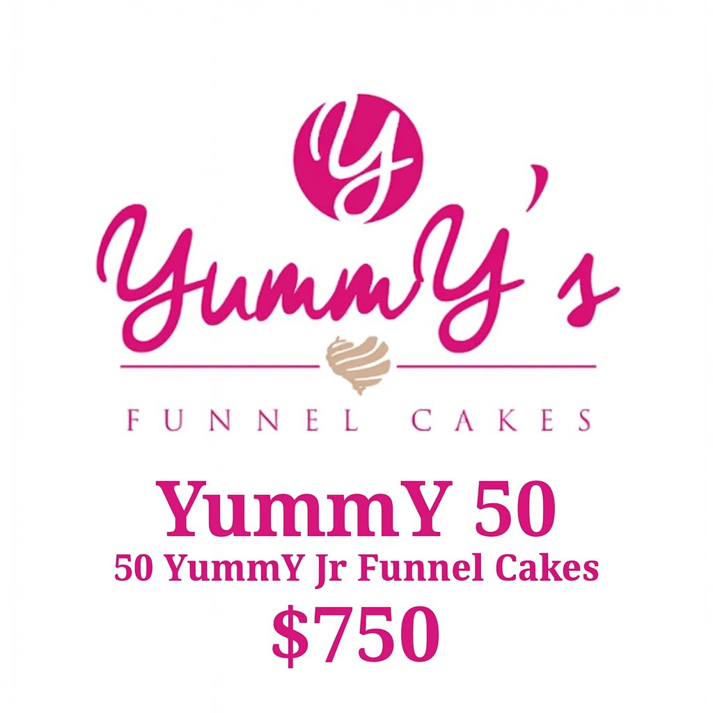Advertisement for Yummy 50 Yummy Jr Funnel Cakes, priced at $750.