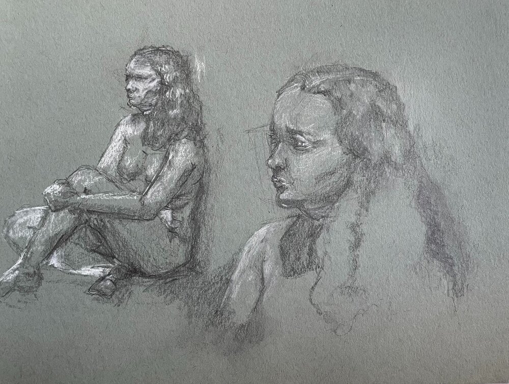 long; graphite on shaded parchment