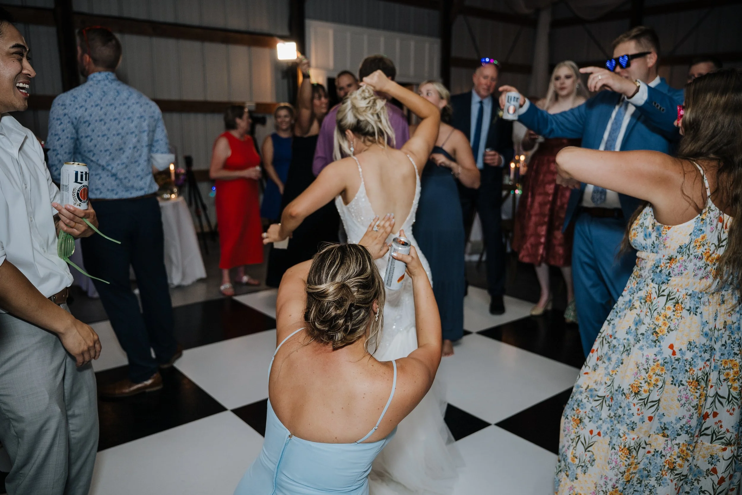 Guests celebrating on the dance floor