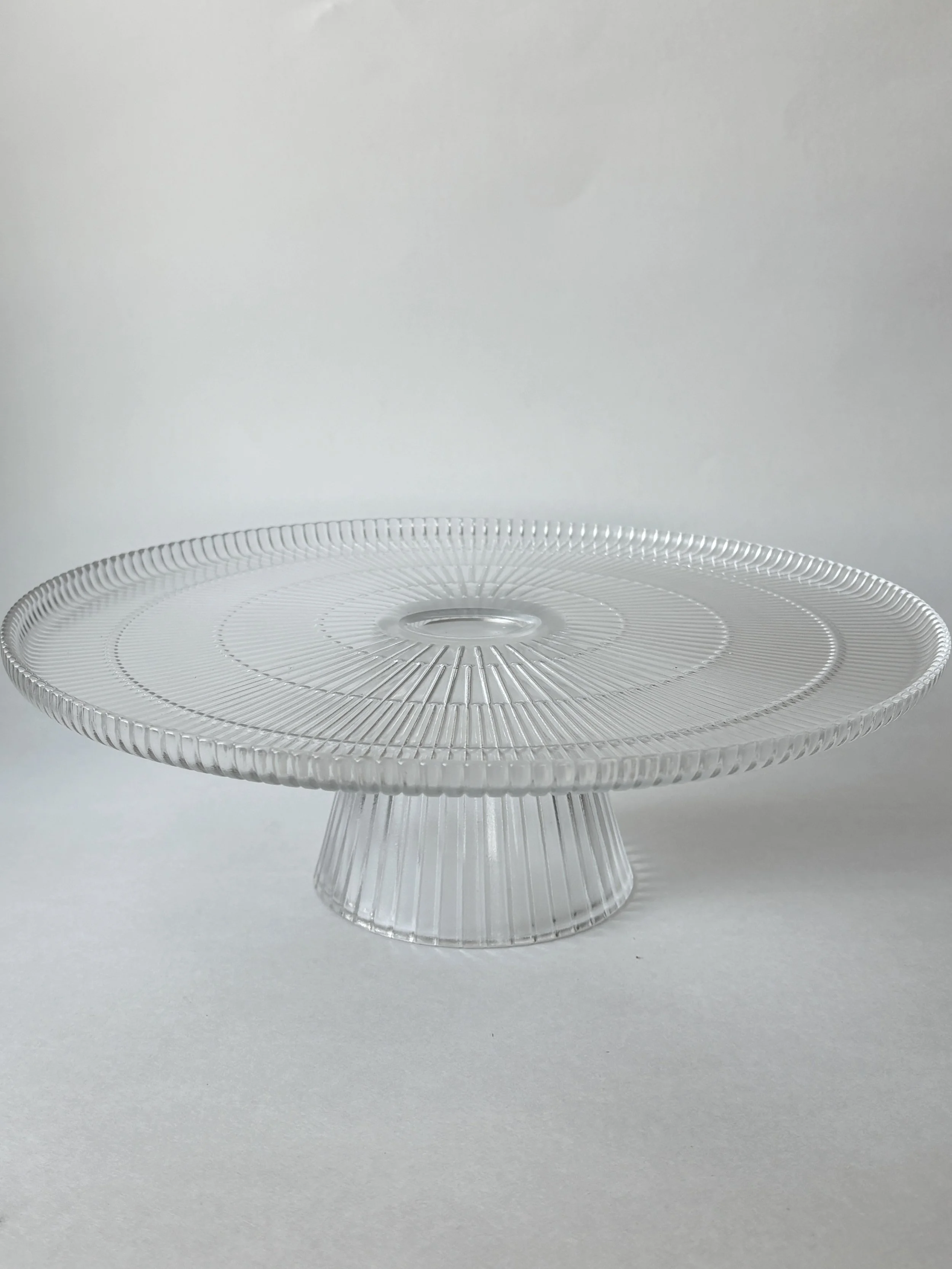 Ribbed Glass Cake Stand