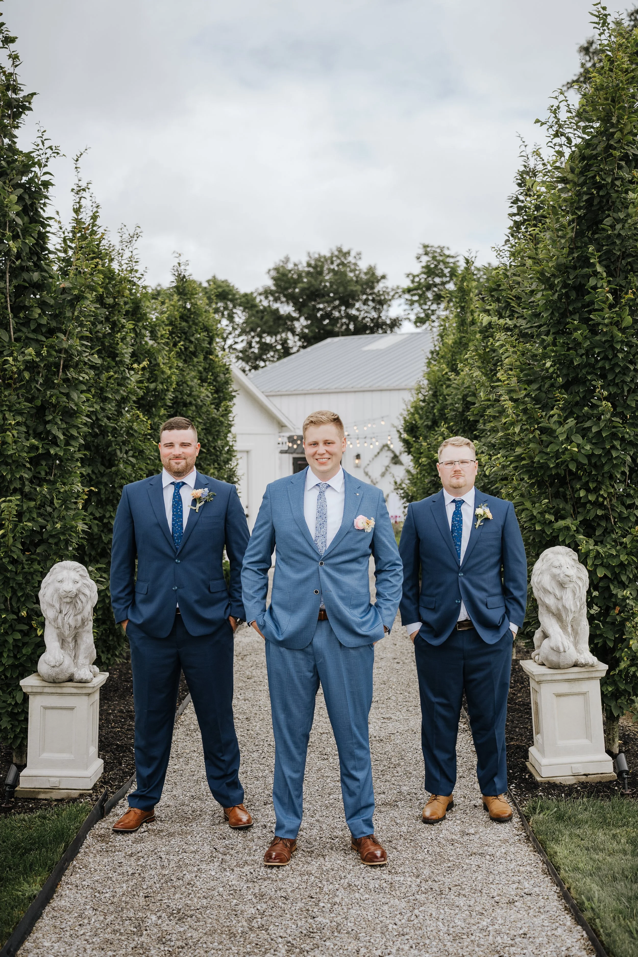 Groomsmen portraits at the Aspen & Alston venue entrance