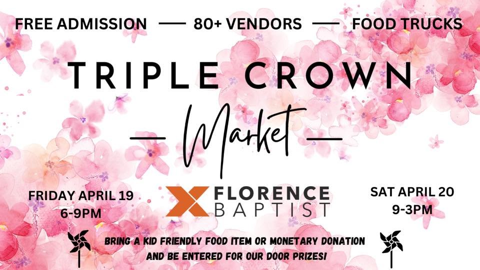 Don't forget we are back at Florence Baptist this morning from 9AM - 3PM!!