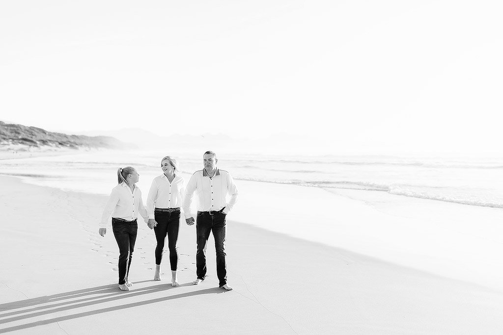 Sunrise family portrait session at Hartenbos Beach during a family Spring holiday in the Garden Route. 