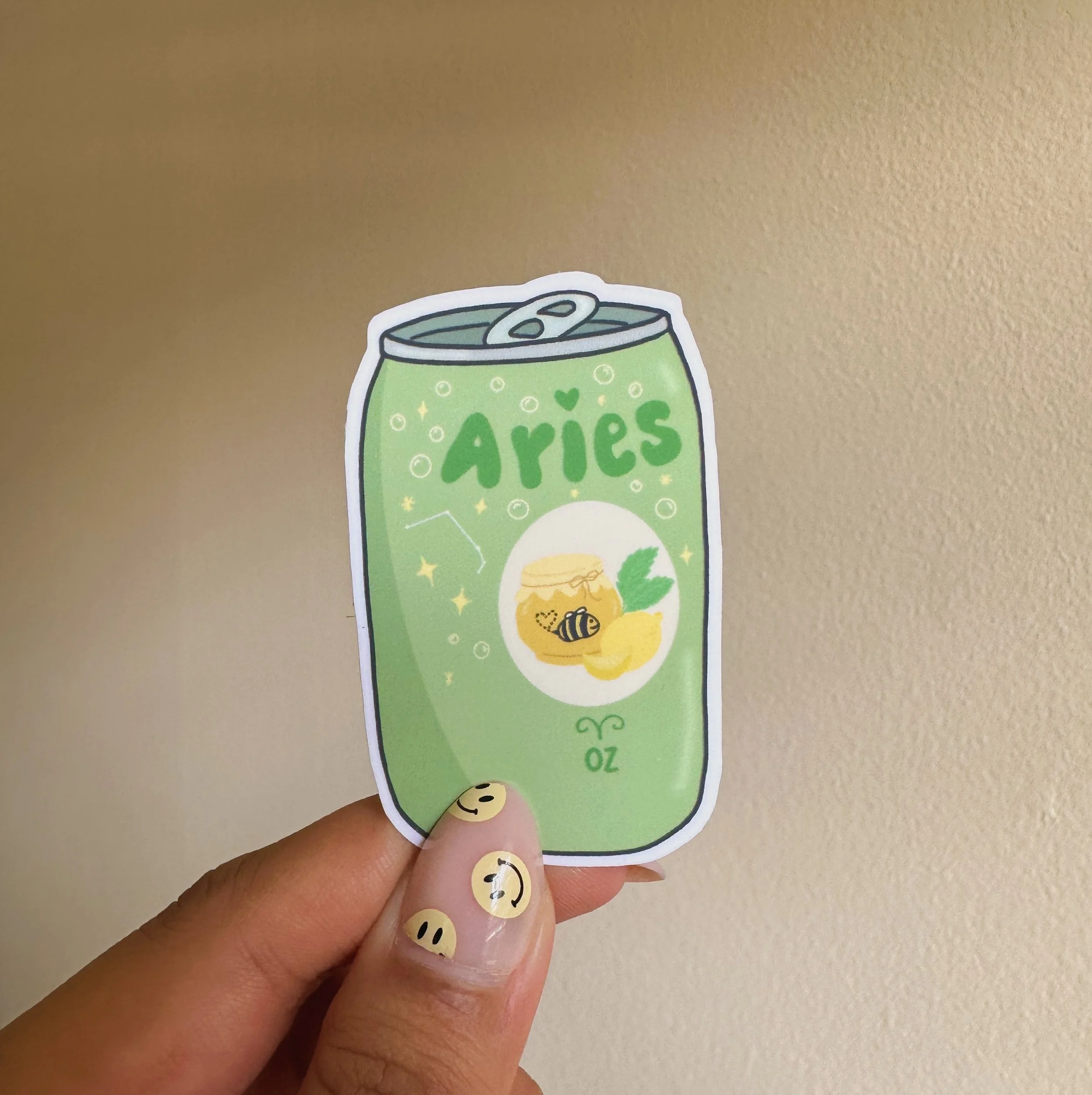 Lemon Honey Mint Aries Soda Sticker