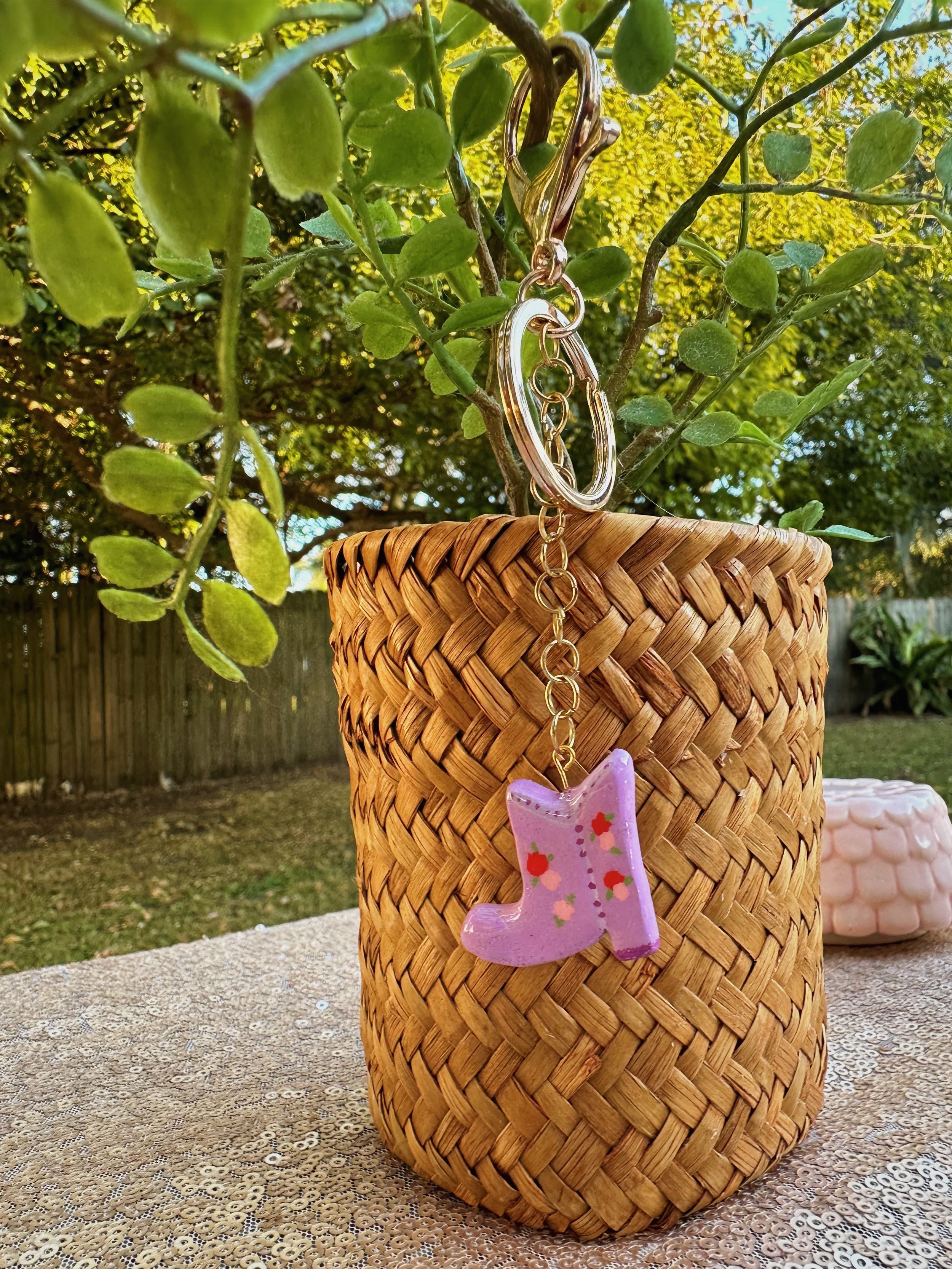 let’s go cowgirls bag charm