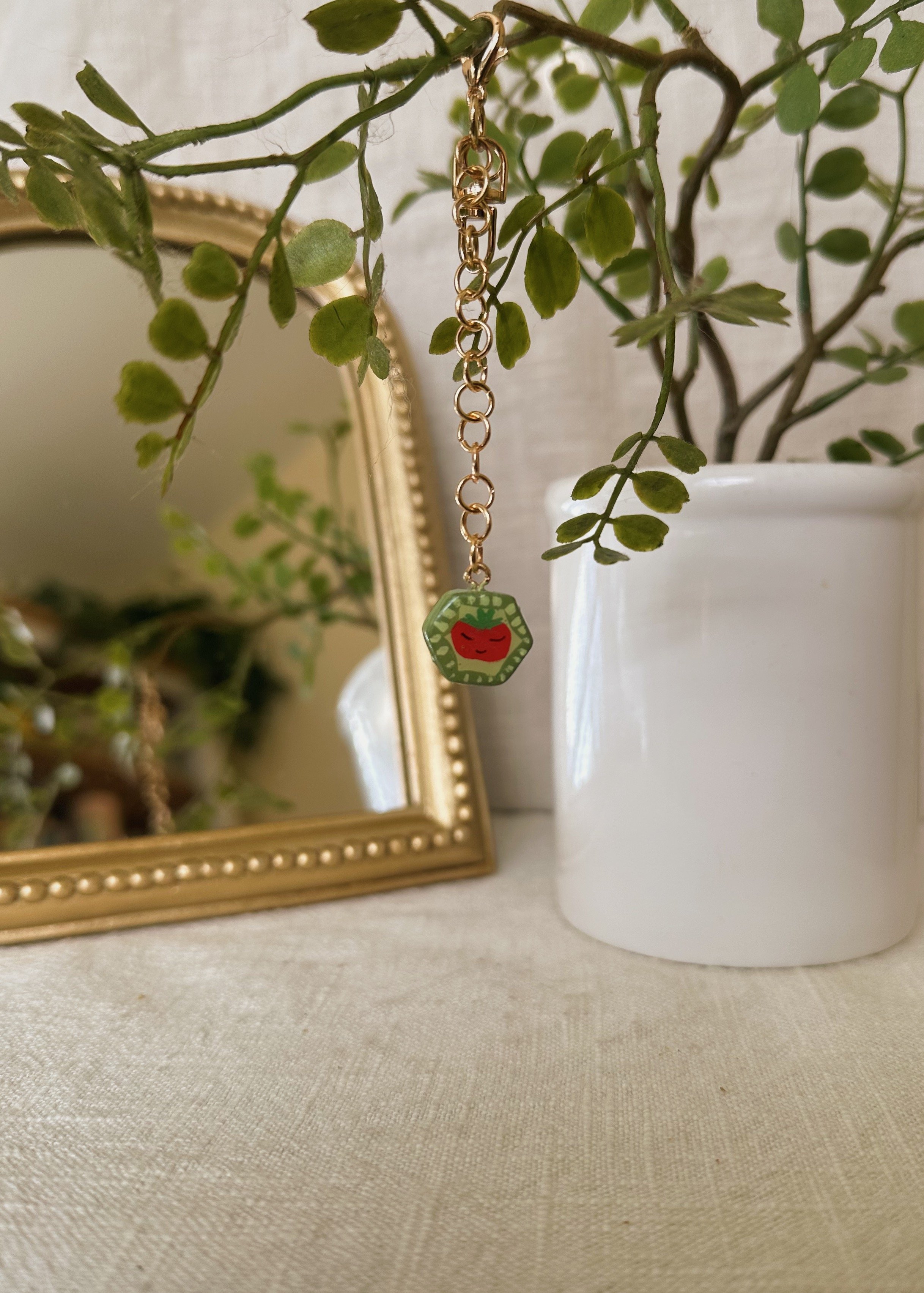 Sleepy Tomato Bag Charm