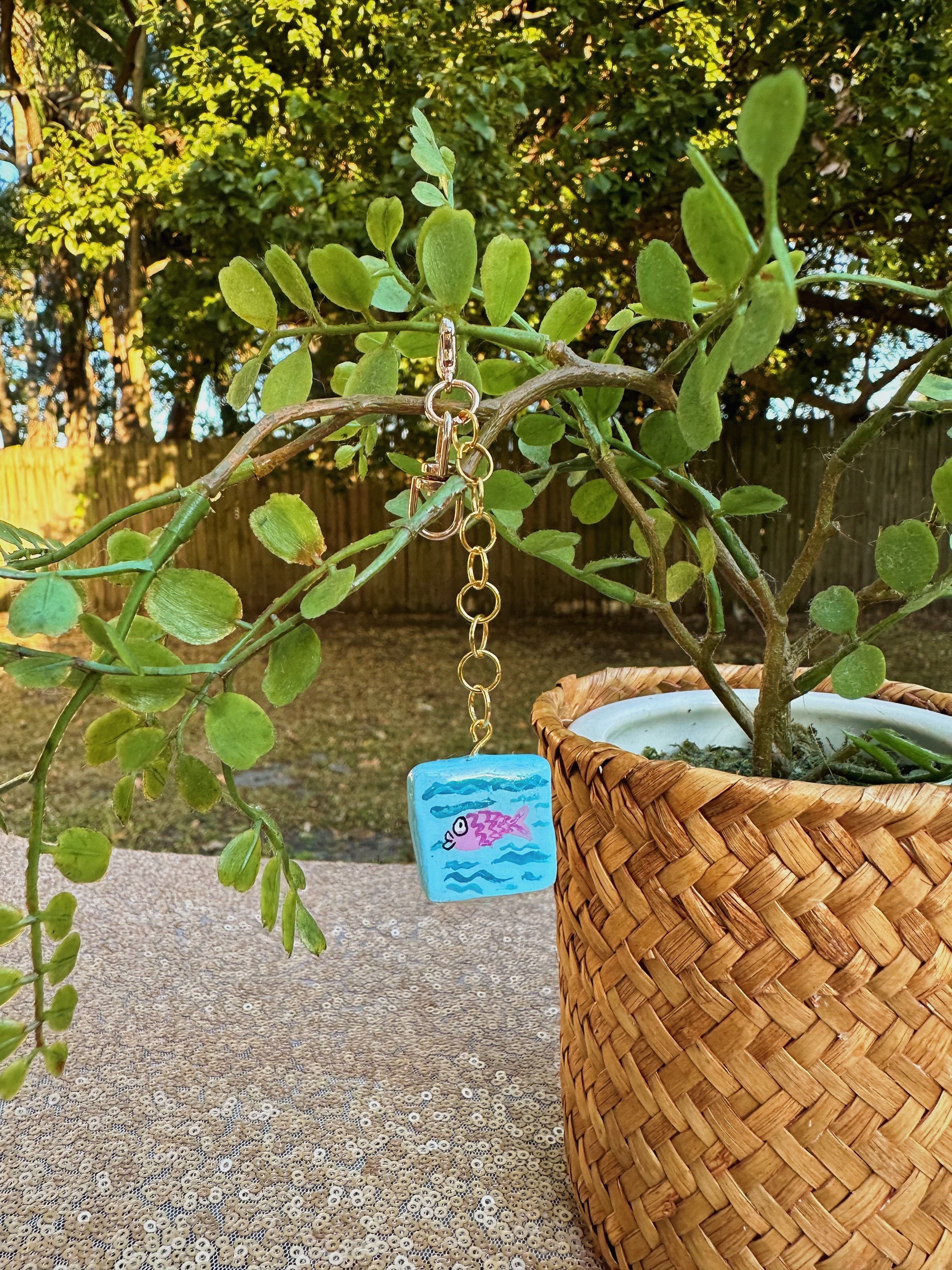 just keep swimming bag charm