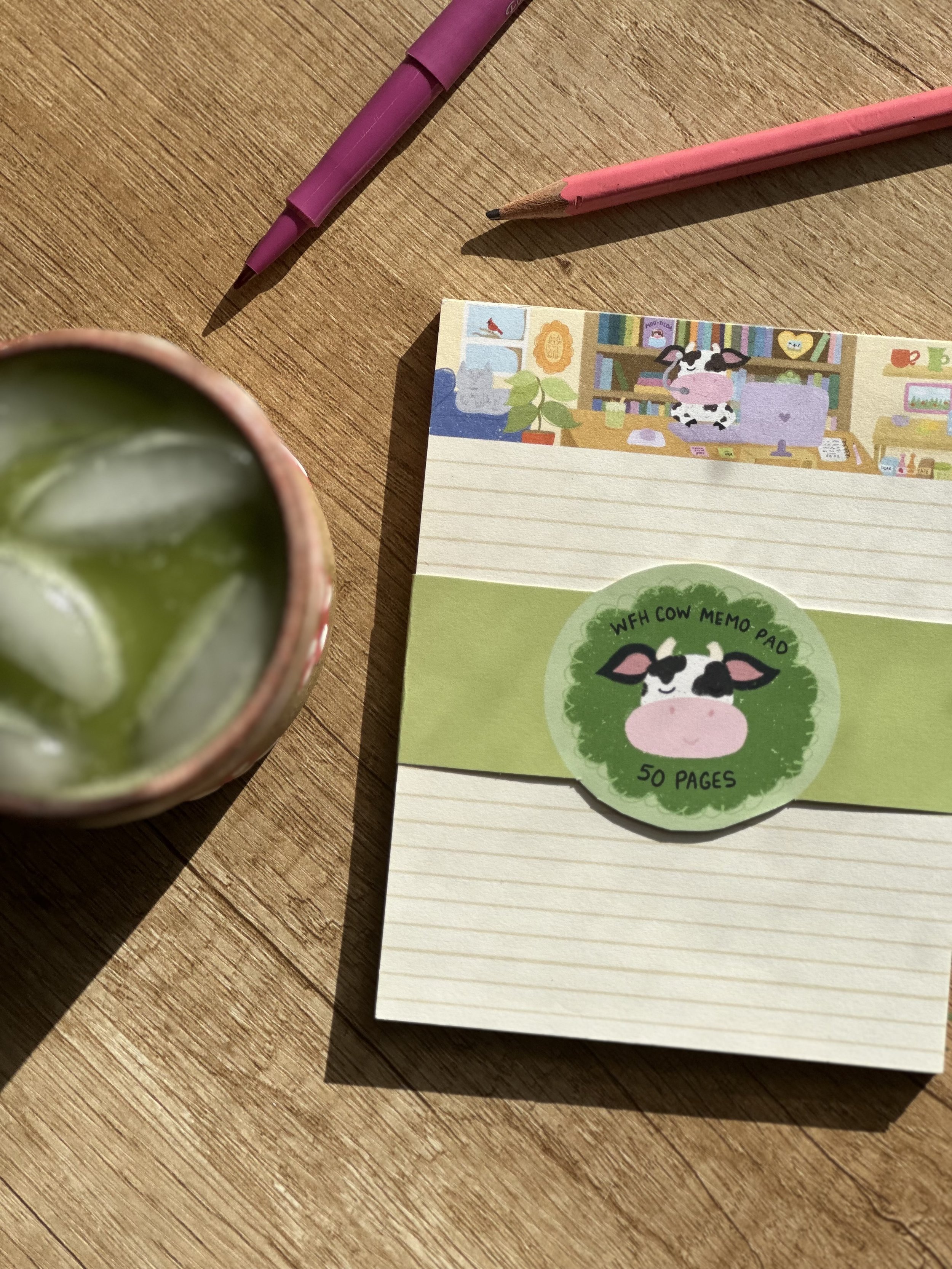 Hand-Illustrated WFH Cow Memo Pad