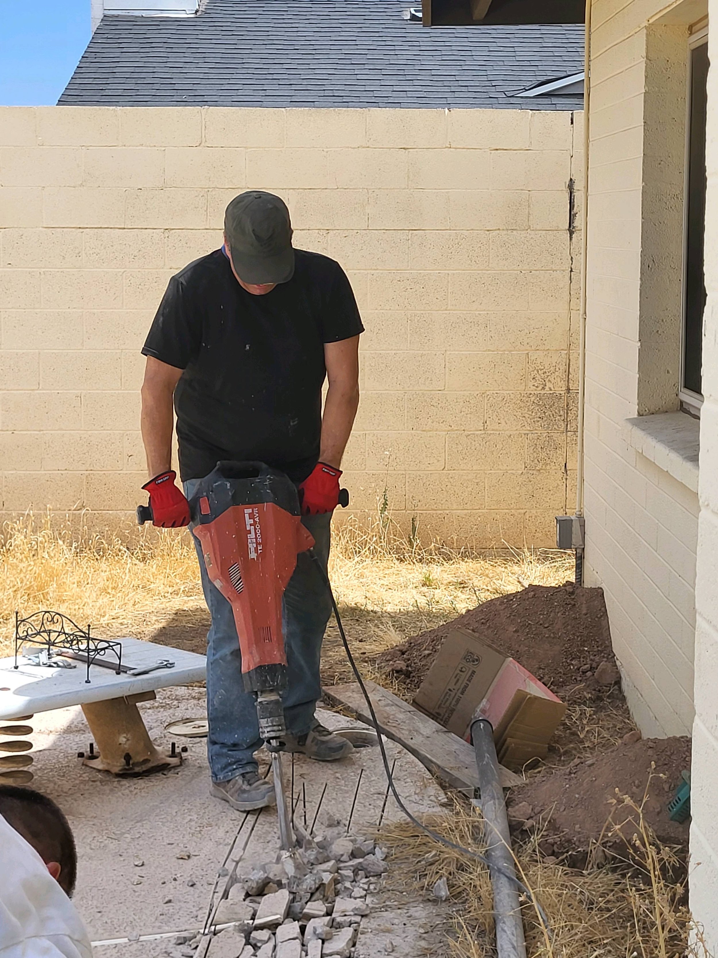 Jeff Turney on the jackhammer