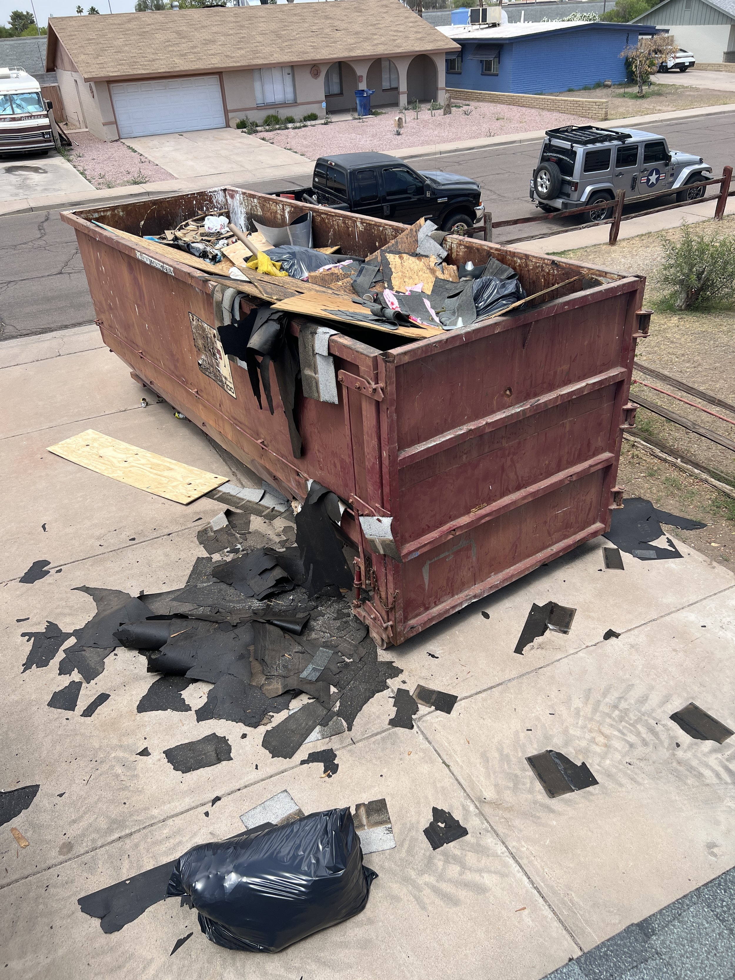 The dumpster is filling up fast.