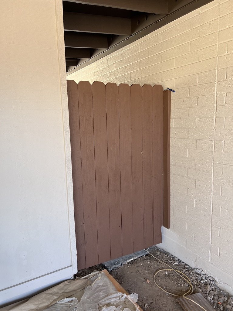 Breezeway gate refurbished, as well