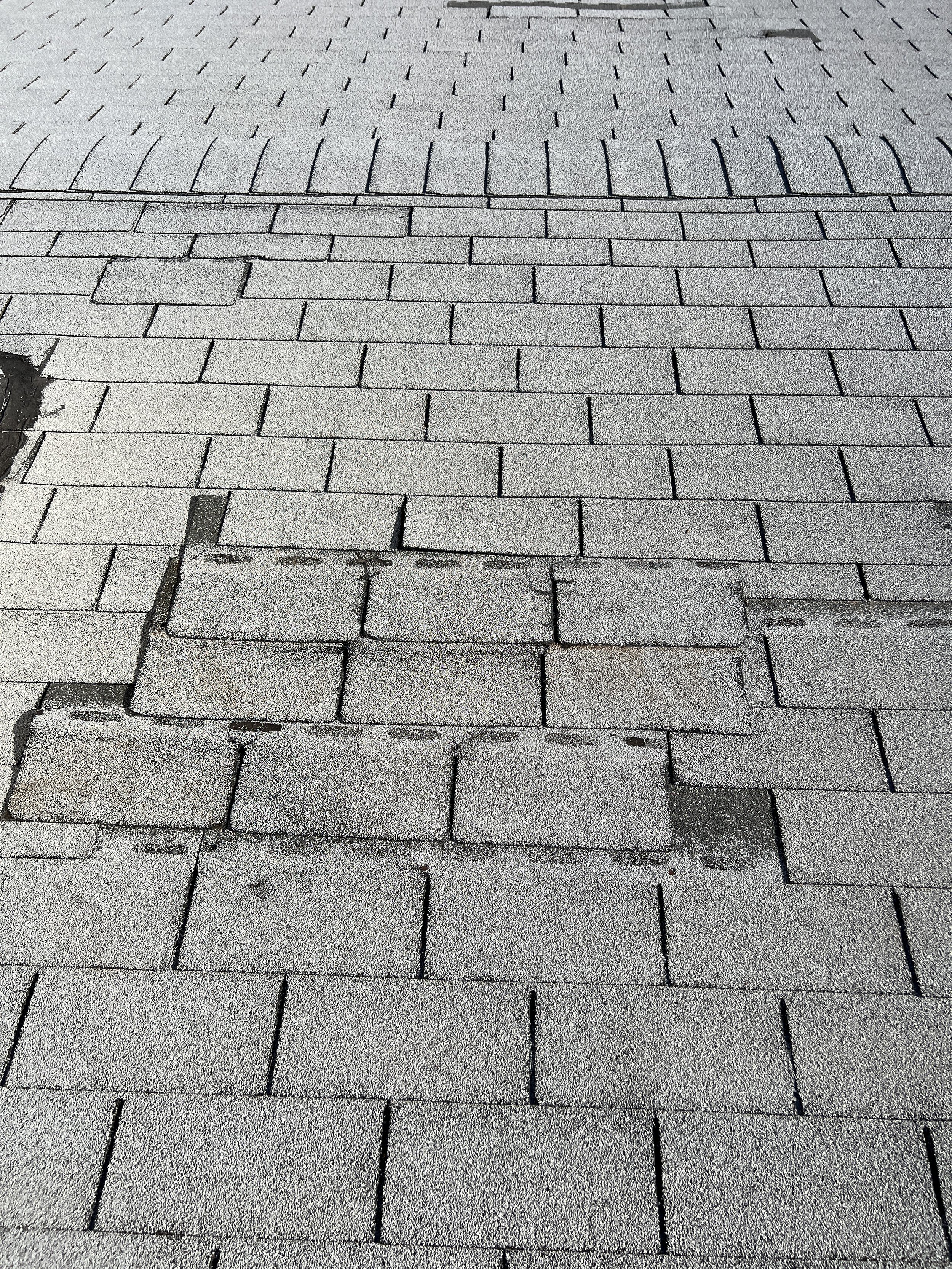 Wind damage to roof