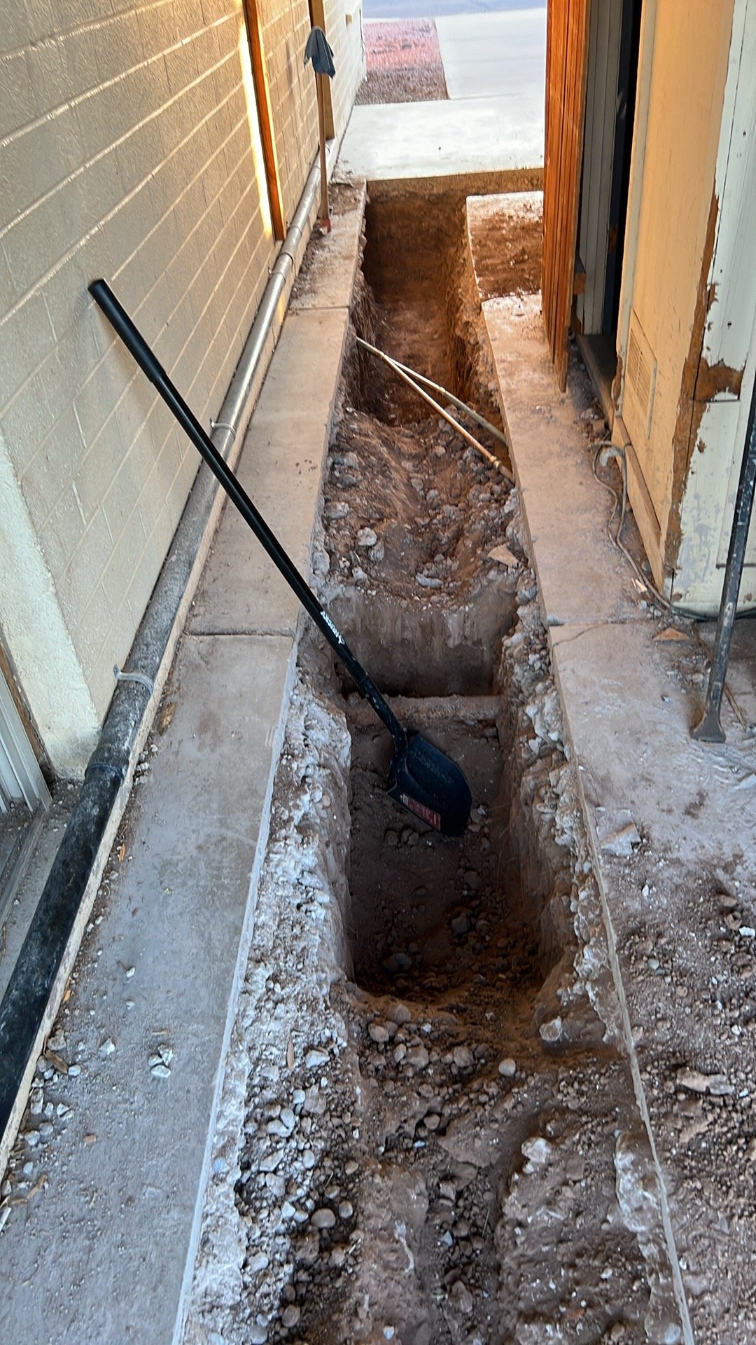 Delicate work around the water pipes