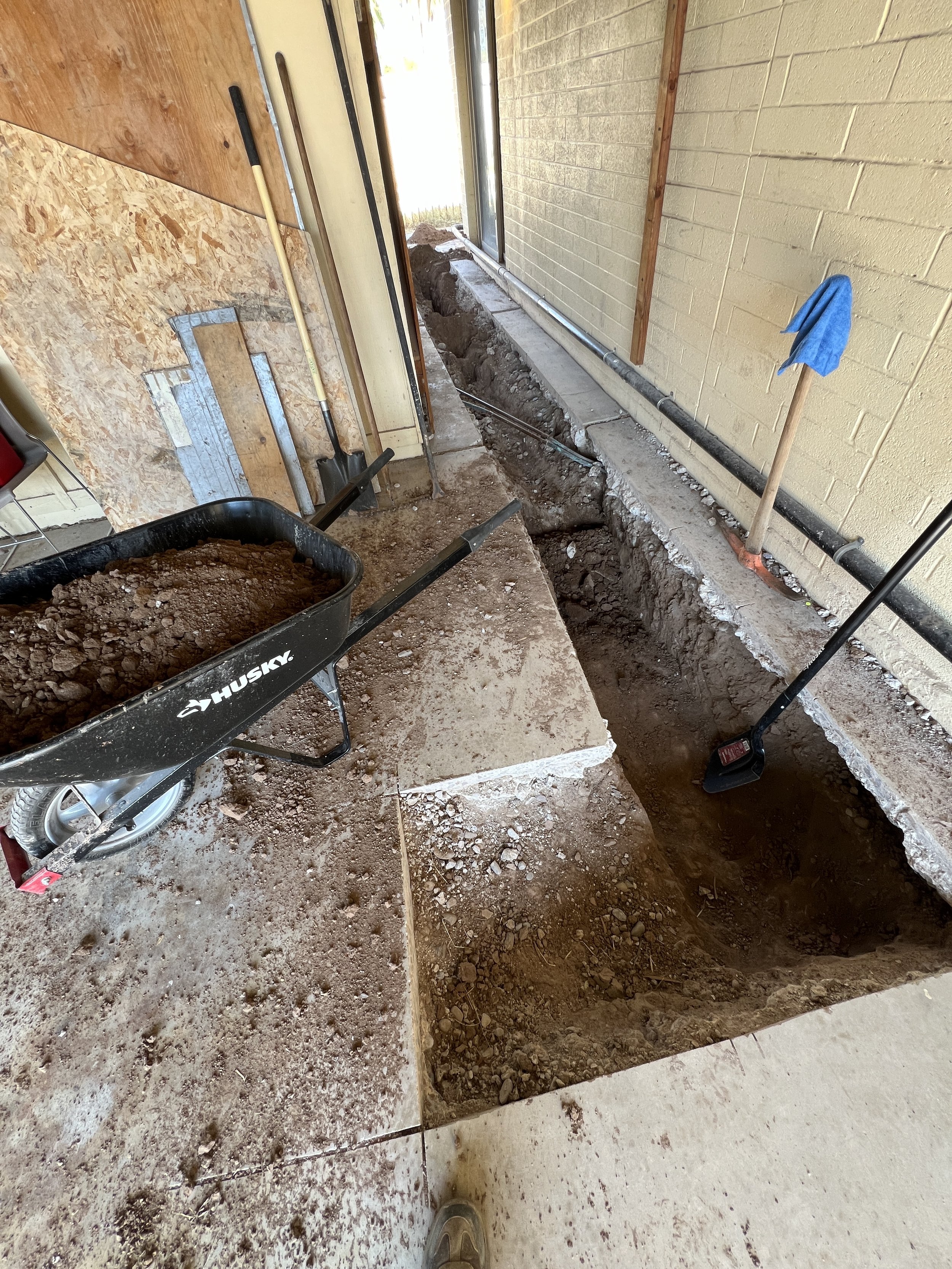 The trench is getting dug...