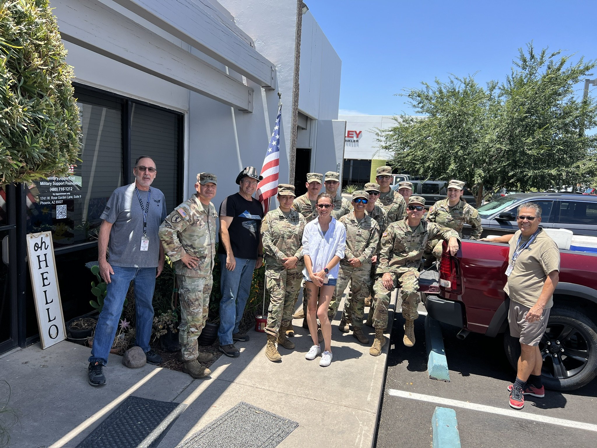 Group photo at the Military Support Foundation Food Bank
