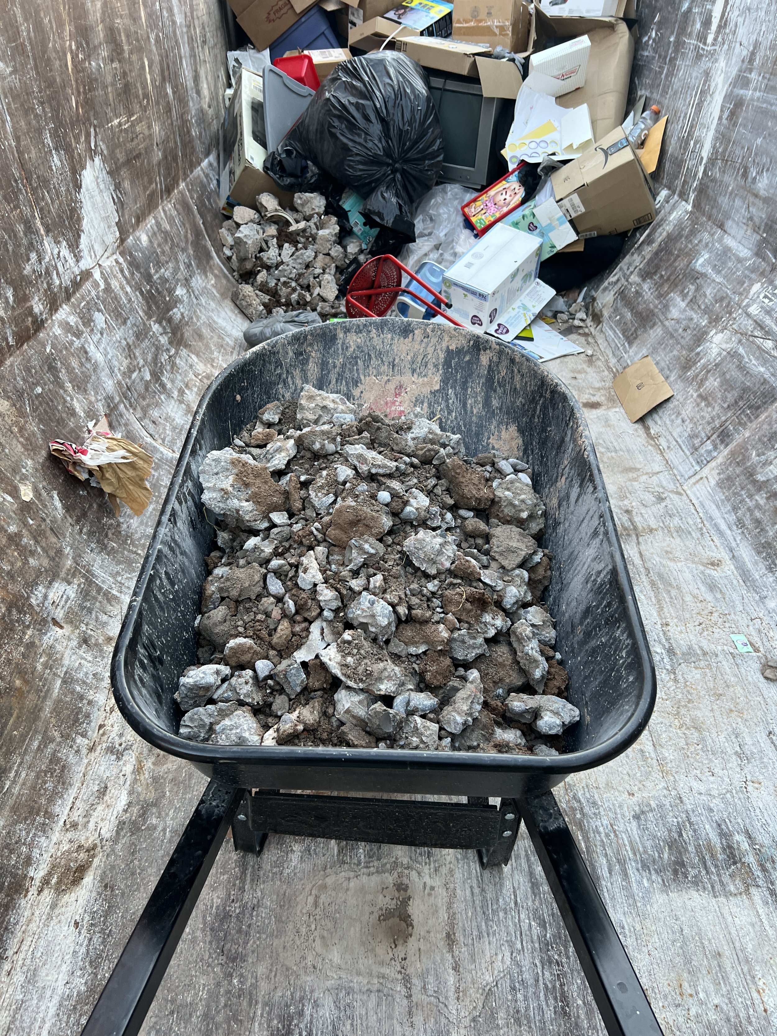 One of many loads of removed cement