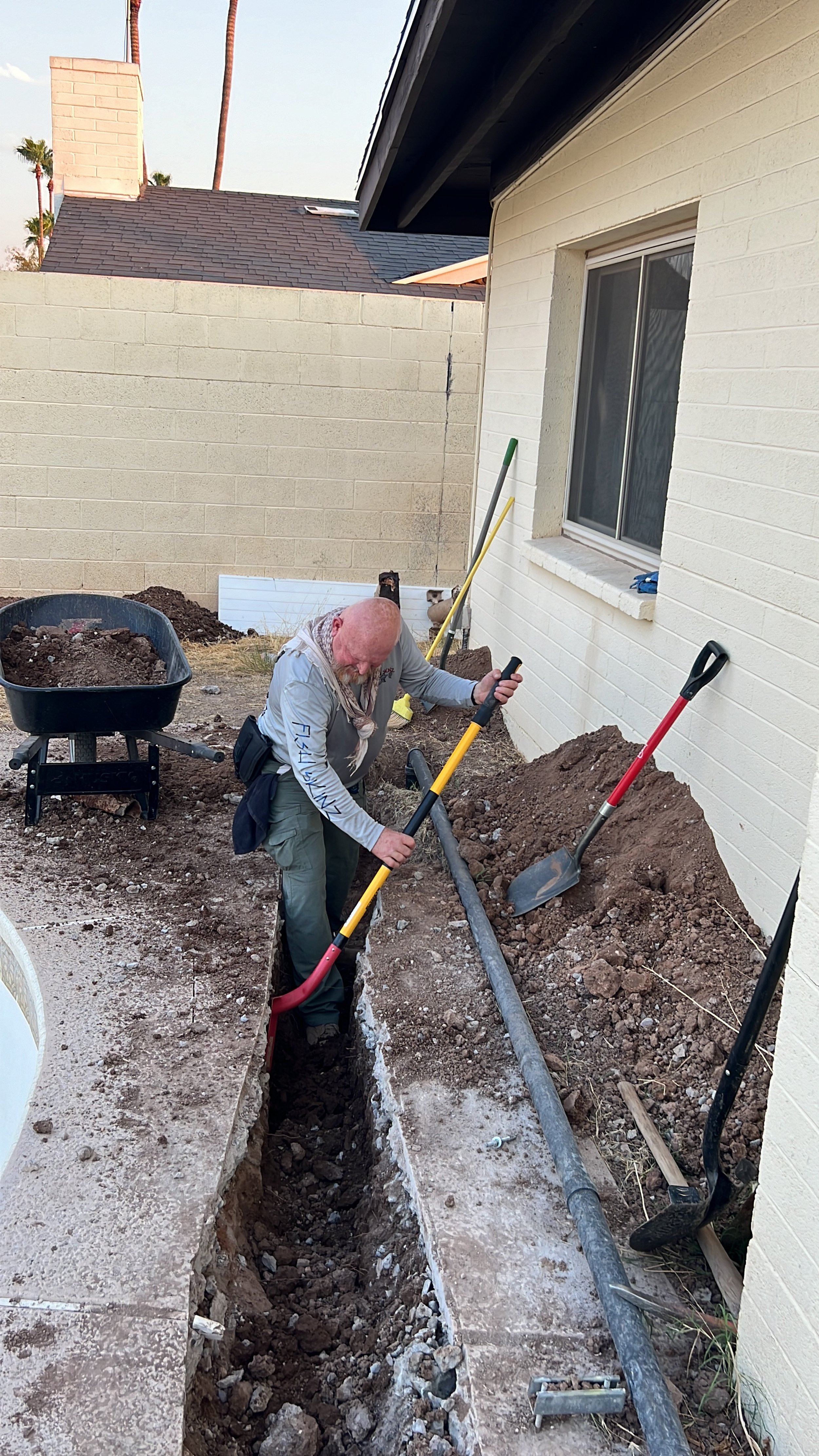 Mike Dennison in the trench